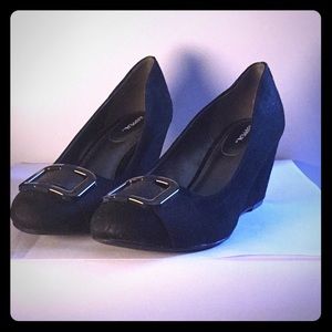 Xappeal wedge heels buckle detail on toe